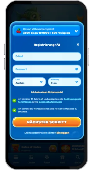 Konto anlegen und ab 10 € einzahlen für Shining Crown